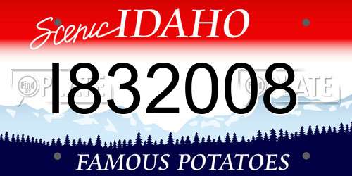 I832008 Idaho License Plate