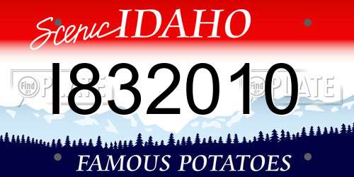 I832010 Idaho License Plate