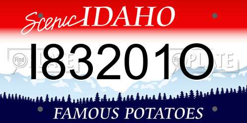 I83201O Idaho License Plate