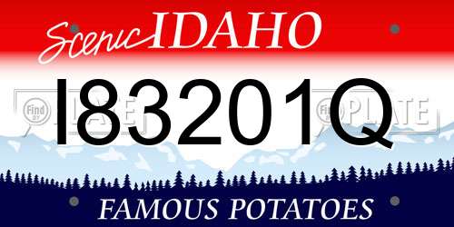 I83201Q Idaho License Plate