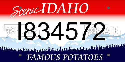 I834572 Idaho License Plate