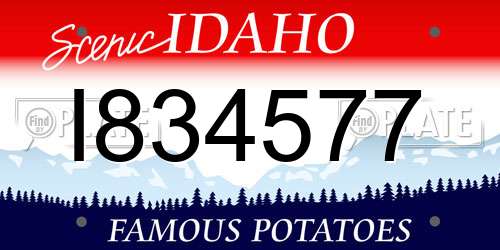 I834577 Idaho License Plate