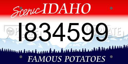 I834599 Idaho License Plate