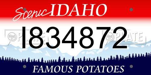 I834872 Idaho License Plate