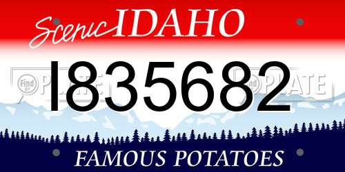 I835682 Idaho License Plate