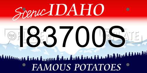 I83700S Idaho License Plate