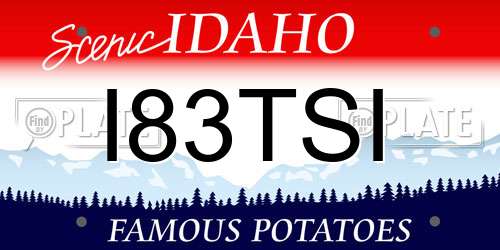 I83TSI Idaho License Plate