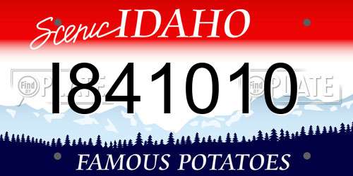I841010 Idaho License Plate