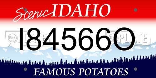 I84566O Idaho License Plate