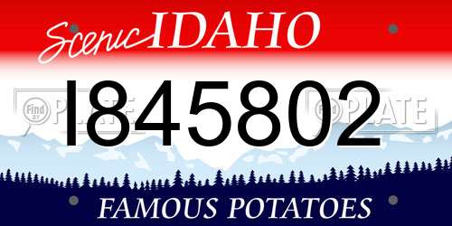 I845802 Idaho License Plate