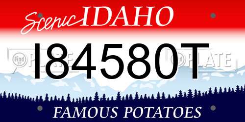 I84580T Idaho License Plate