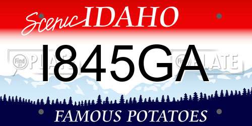 I845GA Idaho License Plate