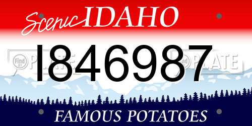 I846987 Idaho License Plate