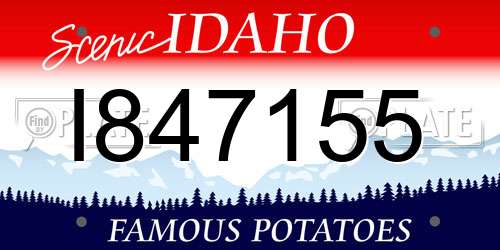 I847155 Idaho License Plate