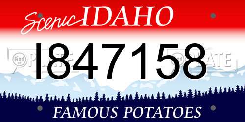 I847158 Idaho License Plate
