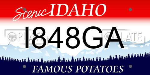 I848GA Idaho License Plate