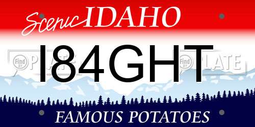 I84GHT Idaho License Plate