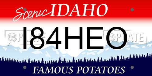 I84HEO Idaho License Plate