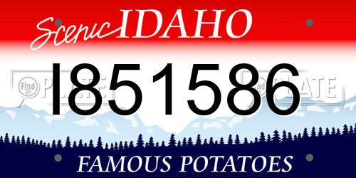 I851586 Idaho License Plate