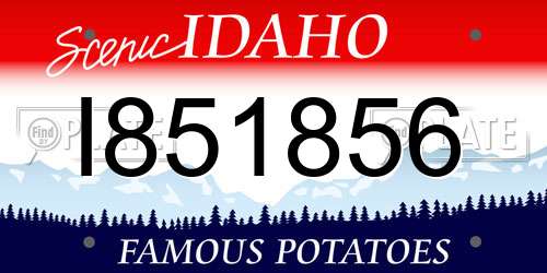 I851856 Idaho License Plate