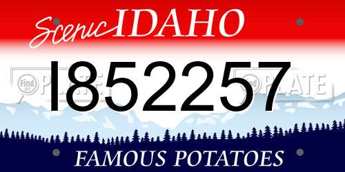 I852257 Idaho License Plate