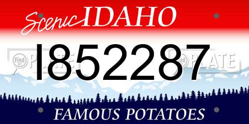 I852287 Idaho License Plate