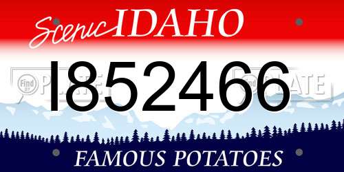 I852466 Idaho License Plate