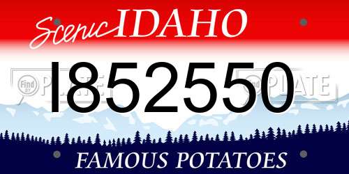 I852550 Idaho License Plate