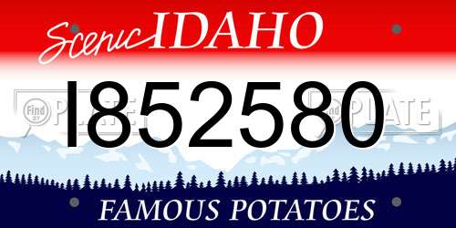 I852580 Idaho License Plate