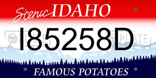 I85258D Idaho License Plate