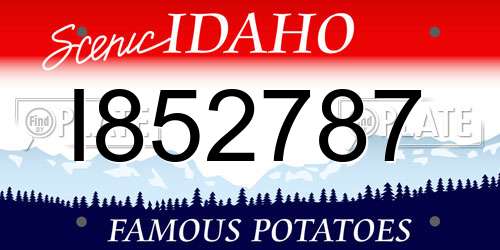I852787 Idaho License Plate