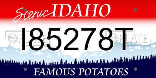 I85278T Idaho License Plate