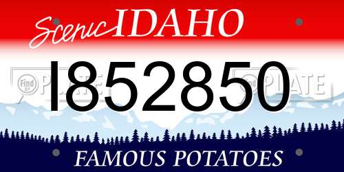 I852850 Idaho License Plate