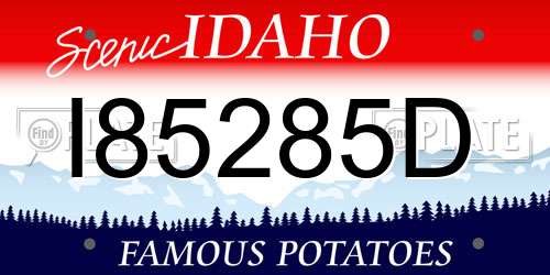 I85285D Idaho License Plate