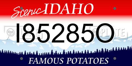 I85285O Idaho License Plate