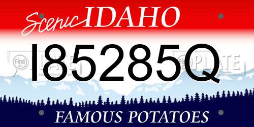 I85285Q Idaho License Plate