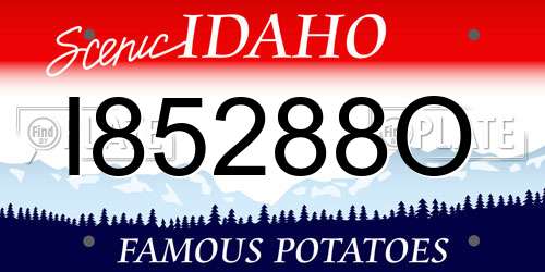 I85288O Idaho License Plate