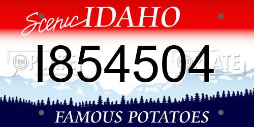 I854504 Idaho License Plate