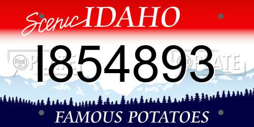 I854893 Idaho License Plate