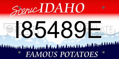 I85489E Idaho License Plate