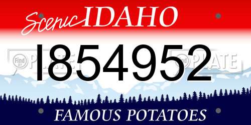 I854952 Idaho License Plate