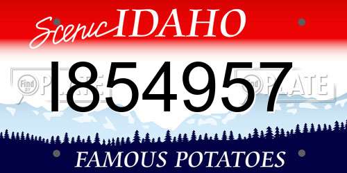 I854957 Idaho License Plate