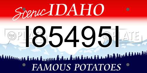 I85495I Idaho License Plate