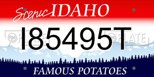 I85495T Idaho License Plate