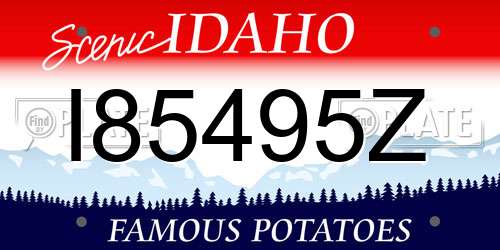 I85495Z Idaho License Plate
