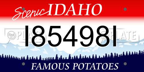 I85498I Idaho License Plate