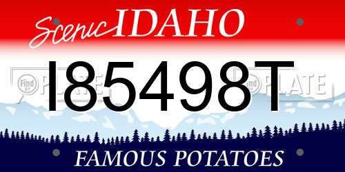 I85498T Idaho License Plate