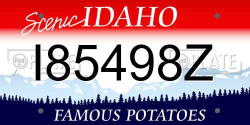 I85498Z Idaho License Plate
