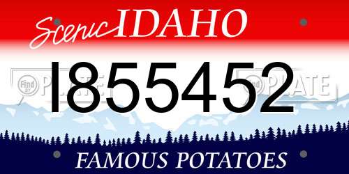 I855452 Idaho License Plate