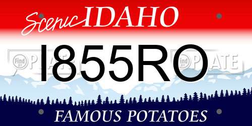 I855RO Idaho License Plate